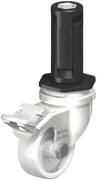 Blickle LRXA-PO 50G-FI-EXR03 Edelstahl-Apparate-Lenkrolle mit Expander & Feststeller, Polyamid, Weiß, 856450