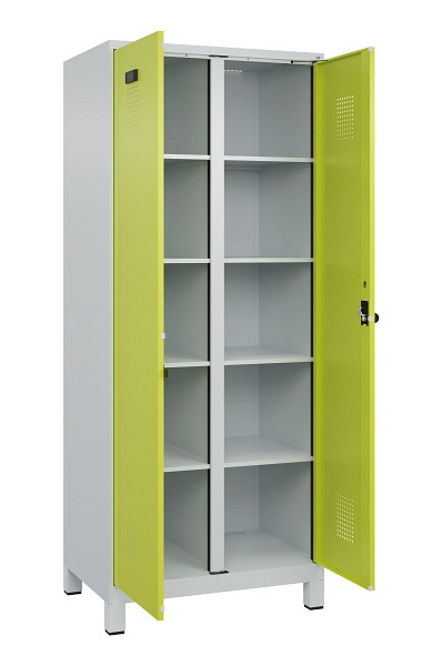 C+P Wäsche-Spind Evolo PLUS, mit Füßen, 2 Abteile, 1950x800x500mm, 7035/0024, Verschluss Drehriegel, 049012-22B S10015