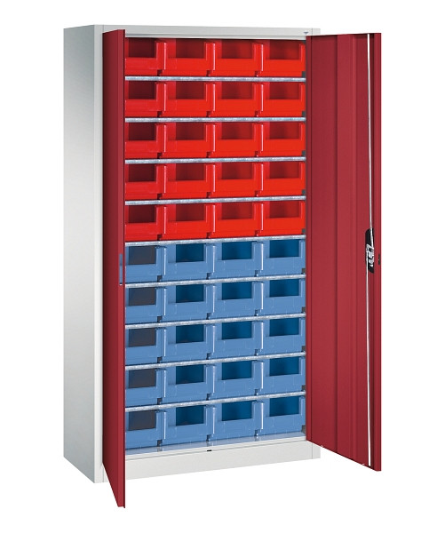 C+P Magazinschrank Serie 13, H1980xB1000xT420mm, 7035/3003, Einlegeböden 9, 133144-24 S10121