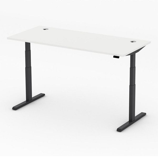 Deskin Höhenverstellbarer Schreibtisch PRO MULTI MODUL, Dekor weiß, B 1800 x T 800 x H 640-1250mm, 360312