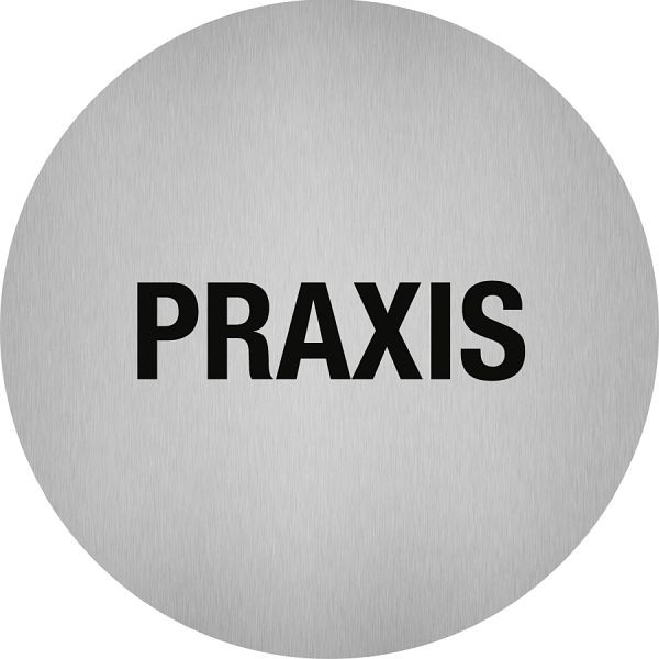 Moedel Piktogramm Praxis, Edelstahl, selbstklebend, Ø 50 mm, 52522