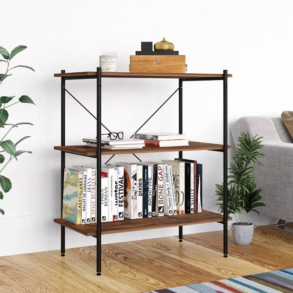 vidaXL Regal mit 3 Böden Schwarz und Natur 80x40x92 cm, 336341