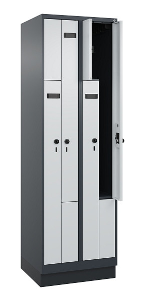 C+P Z-Spind Evolo PLUS, Sockel, 4 Fächer, 1950x600x500mm, 7016/7035, 049023-204 S10021