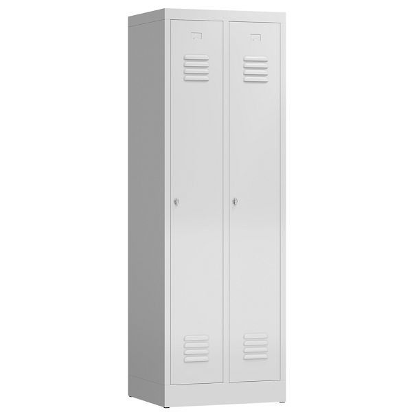 Lüllmann ClassiX Garderobenschrank, 2 Abteile, 1800 x 590 x 500 mm, lichtgrau, X-510120