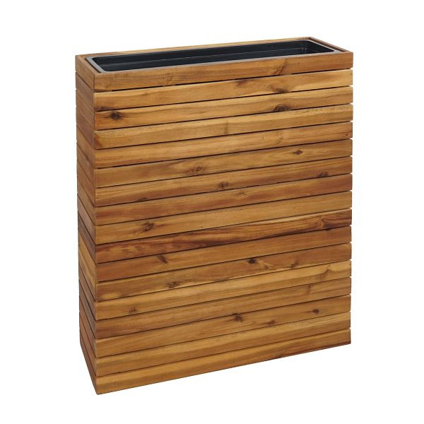 Mendler Pflanzkasten HWC-L21, Hochbeet Pflanzkübel Blumentopf, eckig 77x63x23cm Outdoor Akazie Holz FSC®-zertifiziert, braun, 98579