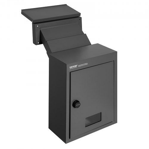 VEVOR Durch-die-Wand-Briefkasten, 31,8 x 16 x 42,3 cm, mit Codeschloss, Schwarz, CQXBX1256316TJ1FSV0
