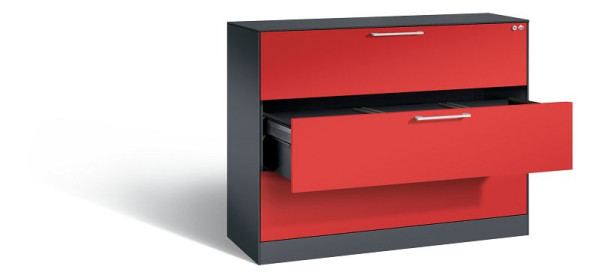 C+P Hängeregistraturschrank Asisto, H1010xB1200xT435mm, Farbe: Lichtgrau, Bügelgriff, 146041-313 S10137