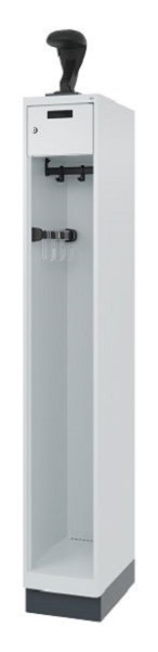 C+P Feuerwehrspind Evolo, Modell PRAKTUS, 1 Abteil, H1850xB300xT500 mm, Lichtgrau, Sockel, 0492015-10 S10009