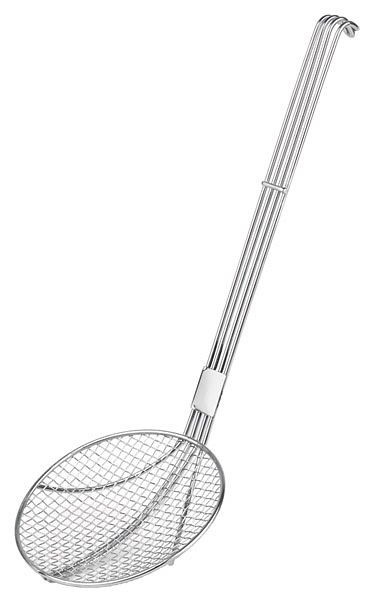 APS Back- / Frittierlöffel, Ø 20 cm, Stiellänge: 33,5 cm, Edelstahl hochglänzend, sehr stabile Ausführung, 74404