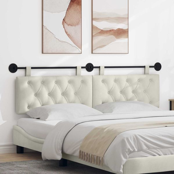 vidaXL Hängevorderseite Wandmontiert Creme 170 x 55 x 7 cm Samt, 42032173