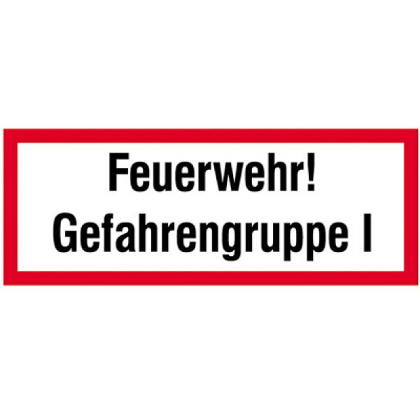 Stein HGS Hinweisschild, Feuerwehr! Gefahrengruppe I, 11.2640