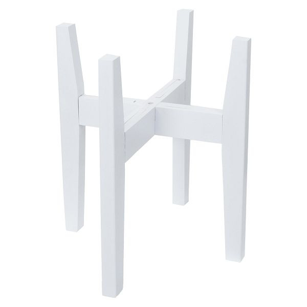 Mendler Bambus Pflanzenständer HWC-Q31, Blumenständer Blumentopfständer Blumenhalter, verstellbar 30x27-37cm, weiß, 121360