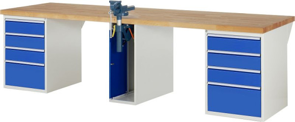 RAU Werkbank Serie 7000 - Modell 7510-0, B3000 x T900 x H890 mm, Systemunterbau B3000 x T850 x H850 mm, 03-7510A0-309B4M.11