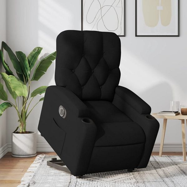 vidaXL Relaxsessel mit Aufstehhilfe Elektrisch Schwarz Stoff, 3204736