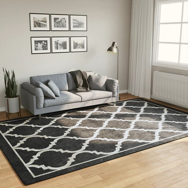 vidaXL Teppich Waschbar Schwarz und Weiß 190x300 cm Rutschfest, 136607