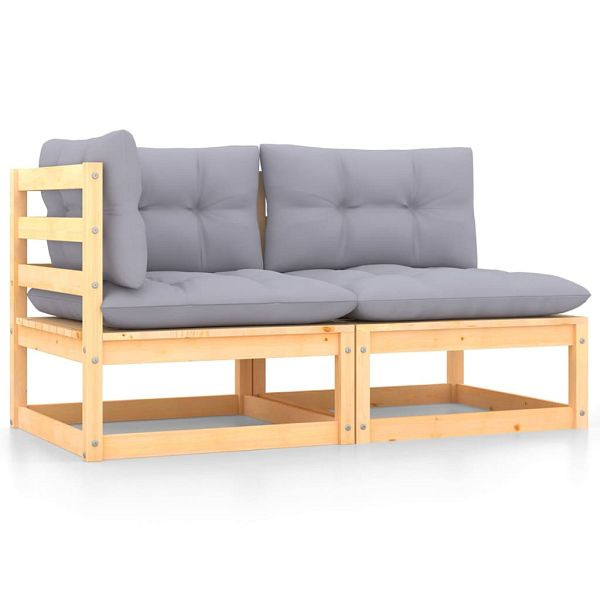 vidaXL 2-teilig Garten-Lounge-Set mit Kissen Kiefer Massivholz, 805745