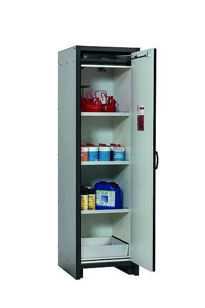 asecos Sicherheitsschrank Q-CLASSIC-30, Q30.195.056.R in enzianblau RAL 5010 mit 3x Fachboden (Stahlblech), 31007-067-33409