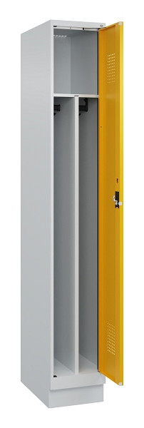 C+P Spind Evolo PLUS, mit Sockel, 1 Abteil, 1950x300x500mm, 7035/1004, Verschluss Zylinderschloss, 049020-10F S10027