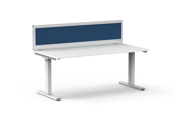 Deskin Tischtrennwand NEAPEL, schallabsorbierend, Blau, 800 x 370 mm, 331714