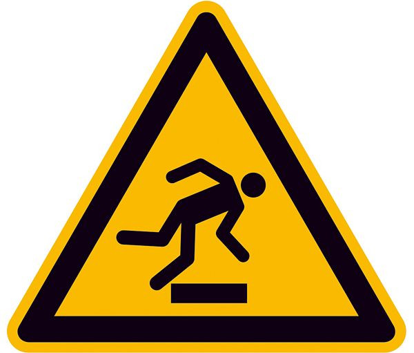 SafetyMarking Warnschild, Warnung vor Hindernissen am Boden, Länge 20 cm, Folie, selbstklebend, 21.A8182