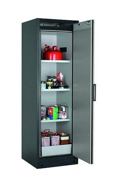 asecos Sicherheitsschrank Q-CLASSIC-90, Q90.195.060.R in lichtgrau RAL 7035 mit 3x Fachboden (Stahlblech), 30073-041-33407