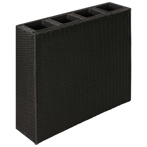 vidaXL Garten-Hochbeet mit 4 Töpfen Poly Rattan Schwarz, 41084