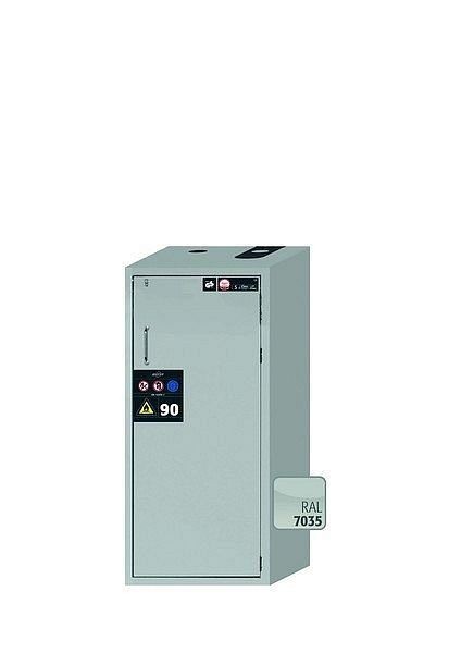 asecos Sicherheitsschrank S-PEGASUS-90, S90.129.060.WDACR in lichtgrau RAL 7035 mit 2x Auszugswanne Standard (Edelstahl), 30243-001-33509