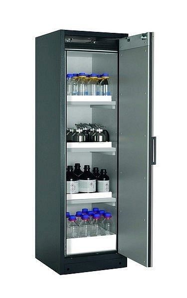 asecos Sicherheitsschrank Q-CLASSIC-90, Q90.195.060.R in reinweiß RAL 9010 mit 3x Wannenboden Standard (Polypropylen), 30073-050-33417
