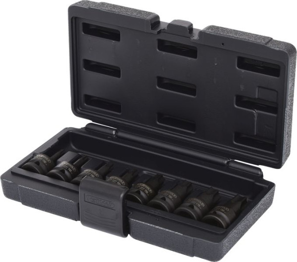 KS Tools 1/2" Kraft-Bit-Stecknuss-Satz Torx, 8-teilig, T30-T80, kurz, 515.1107
