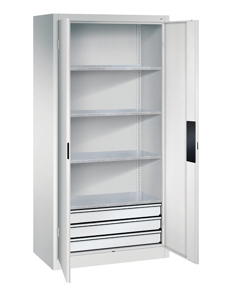C+P Werkzeugschrank Acurado, H1950xB930xT500mm, 7035/7035, 3 Einlegeböden, Traglast 110 kg, 8921-523 S10198