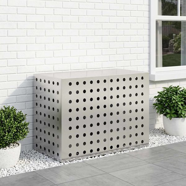 vidaXL Klimaanlagenabdeckung Silber 100 x 50 x 70 cm Edelstahl, 8014133