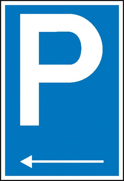 SafetyMarking Parkplatzschild, Symbol: P mit Richtungspfeil links, BxH 40x60 cm, Aluminium, 11.5793