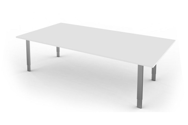 Kerkmann Schreibtisch extragroß / Besprechungstisch, Form 5, B 2000 x T 1000 x H 680-820 mm, Weiß, 11413710