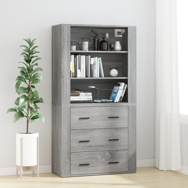 vidaXL Highboard Grau Sonoma Holzwerkstoff, Top-Qualität, 3185397