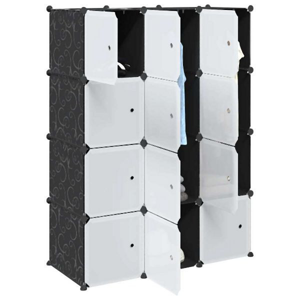 vidaXL Regalsystem mit 12 Würfeln und Aufhängestangen PP, 4019582