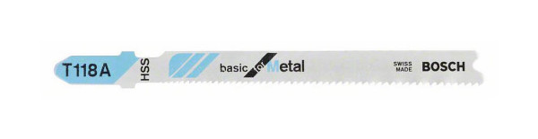 Bosch Stichsägeblatt T 118 A Basic for Metal, 5er-Pack, VE: 10 Stück, 2608631013