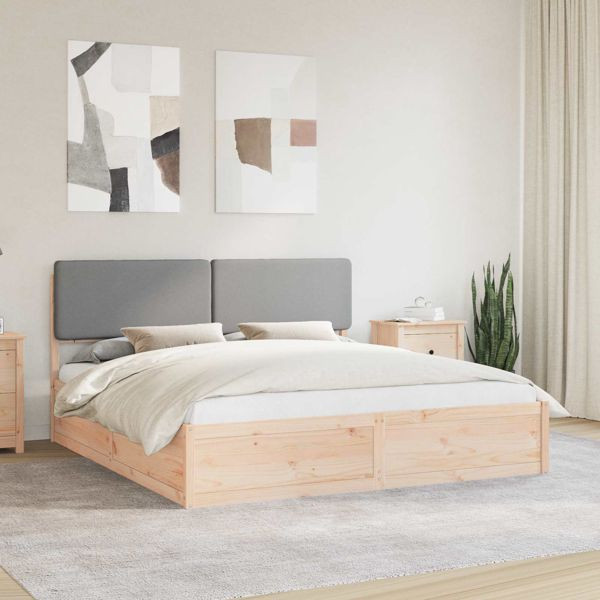 vidaXL Bettgestell mit gepolstertem Kopfteil Hellgrau 180 x 200 cm, 3398144