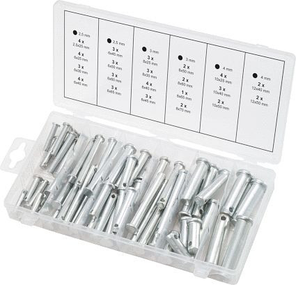 KS Tools Sortiment Sicherungsbolzen, Durchmesser 5-12mm, 21 Größen, 60-teilig, 970.0210