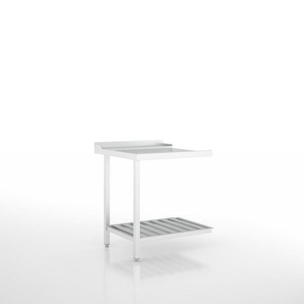 Ackermann Spülmaschinen Ablauftisch 750x800x875 mm - H-Linie, Anbau links/front, Unterbau mit Ablagerosten, 9021215