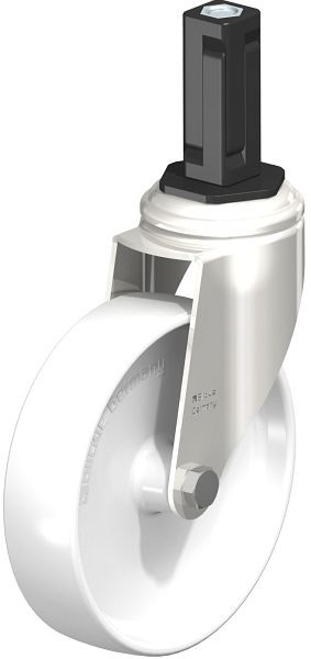 Blickle LKRXA-PO 126G-11-EXV13 Edelstahl-Apparate-Lenkrolle mit Expander, Polyamid, Weiß, 853571