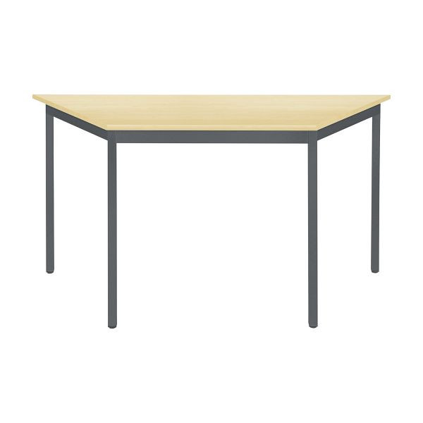 Bisley Mehrzwecktisch, Trapezförmig, Breite 1200 mm, Tiefe 600 mm, 19mm Tischstärke, 334 anthrazitgrau x MP ahorn, MTT1206MP334