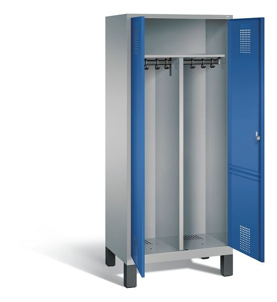 C+P Schwarz-Weiss-Spind Evolo, H1850xB810xT500mm, Farbe: Weißaluminium / Enzianblau, 48012-22 S10121