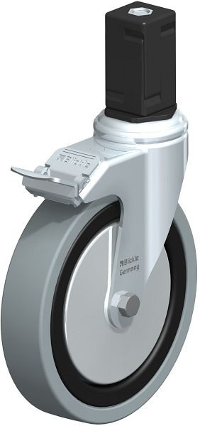 Blickle LKRA-VPA 150K-11-FI-FA-EV17 Apparate-Lenkrolle mit Expander & Feststeller, Vollgummi, Grau, 848463