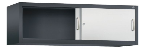 C+P Aufsatzschrank Acurado, H500xB1600xT500mm, Farbe: Schwarzgrau / Lichtgrau, Bügelgriff, 1 OH, 2154-00 S10041
