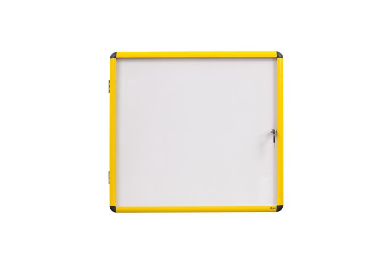 Bi-Office Indoor-Schaukasten Ultrabrite Magnetisch mit gelbem Rahmen 12xA4, VT6601601511