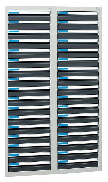 stumpf Schubladenschrank Serie ESTA, RAL 7035/7016, 34 Schubladen (34x100 mm), 7604171