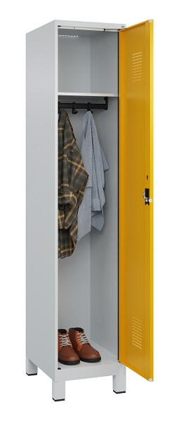 C+P Spind Evolo PLUS, mit Füßen, 1 Abteil, 1950x400x500mm, 7035/1004, Verschluss Zylinderschloss, Ablageböden 1, 049010-12 S10027