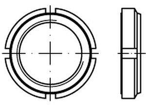 ART 88081 Nutmuttern 14 H GUK 9/M 45 x 1,5 galvanisch verzinkt, mit Klemmteil VE=S