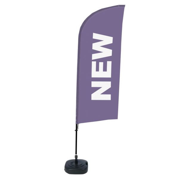 Showdown Displays Beachflag Alu Wind Komplett-Set Neu Violett Englisch, BFAW310-WT21-I86