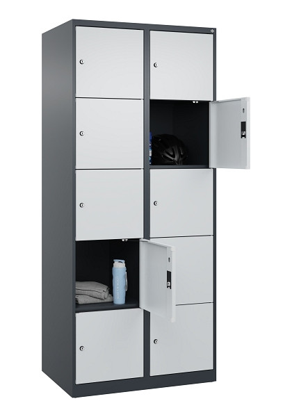 C+P Schließfachschrank Evolo PLUS, 10 Fächer, 1850x800x500mm, 7016/7035, 049000-225 S10017